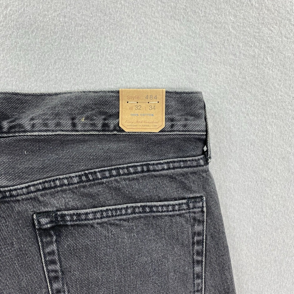 J Crew Jeans Mens 32x34 Black Wash 484 Slim Fit Tapered Leg - Picture 5 of 15